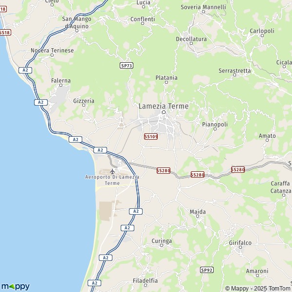 La carte pour la ville de Lamezia Terme 88046