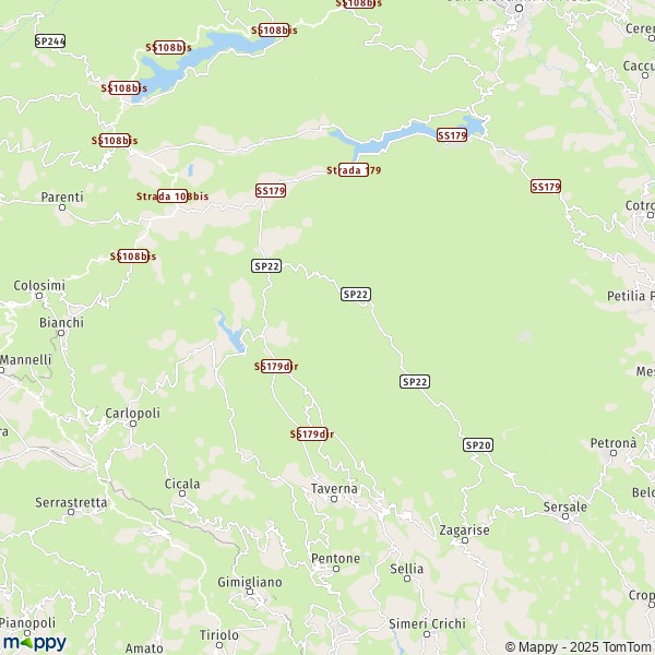 La carte pour la ville de Taverna 88055