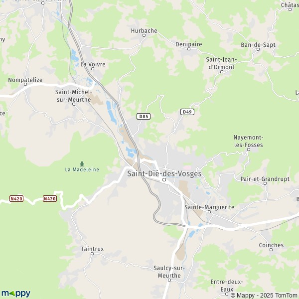 La carte pour la ville de Saint-Dié-des-Vosges 88100