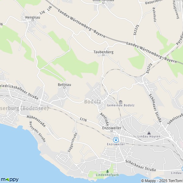La carte pour la ville de 88131 Bodolz
