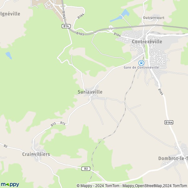 La carte pour la ville de Suriauville 88140