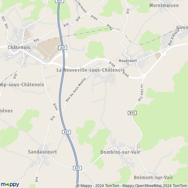 La carte pour la ville de La Neuveville-sous-Châtenois 88170