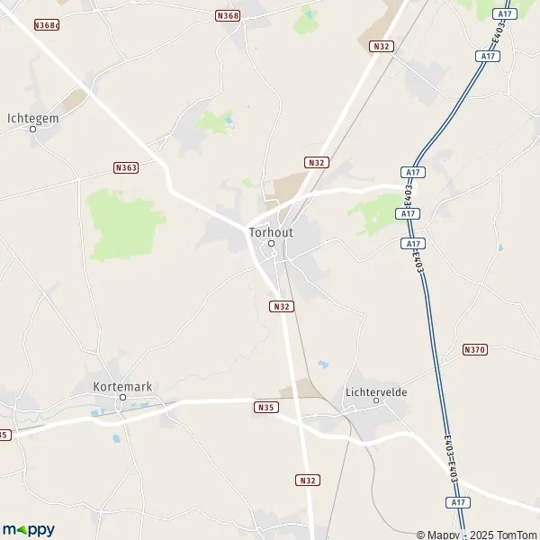 La carte pour la ville de 8820 Torhout
