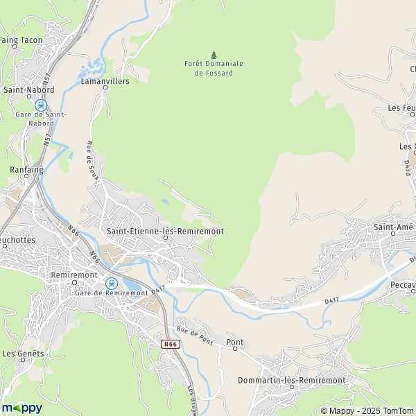 Carte Les Hautes Fontaines, 88200 Saint-Étienne-lès-Remiremont