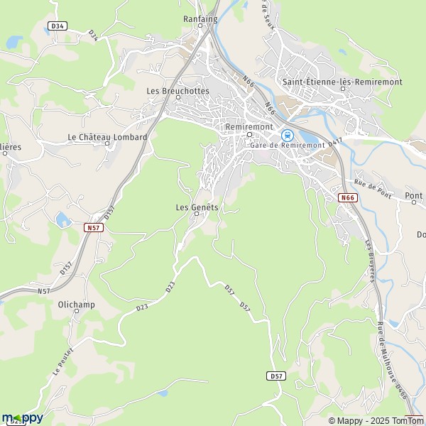 La carte pour la ville de Remiremont 88200