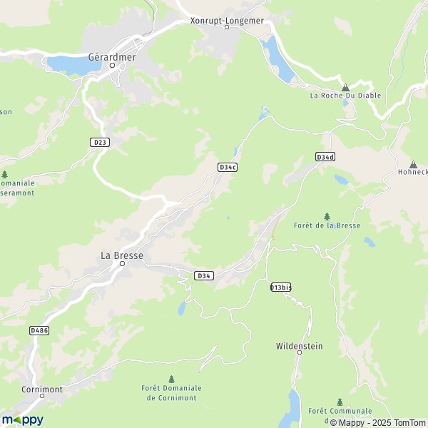 La carte pour la ville de La Bresse 88250