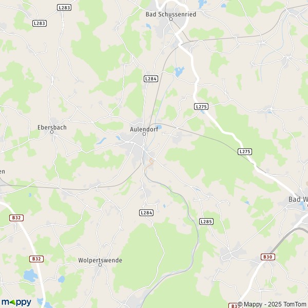 La carte pour la ville de 88326-88339 Aulendorf