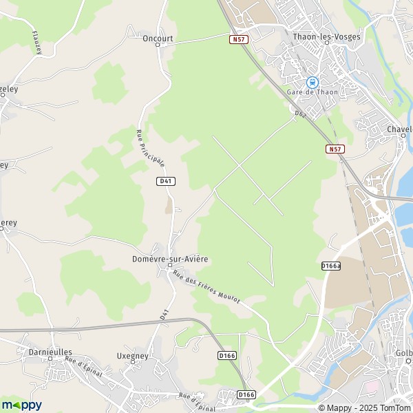 La carte pour la ville de Domèvre-sur-Avière 88390