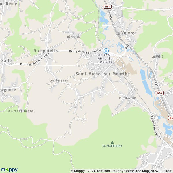 La carte pour la ville de Saint-Michel-sur-Meurthe 88470