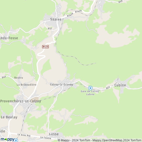 La carte pour la ville de Colroy-la-Grande, 88490 Provenchères-et-Colroy
