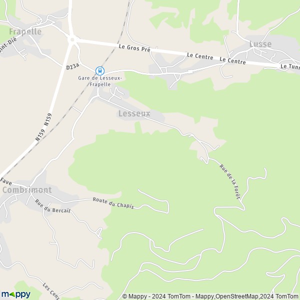La carte pour la ville de Lesseux 88490