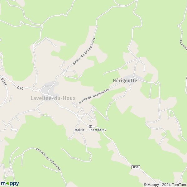 La carte pour la ville de Laveline-du-Houx 88640
