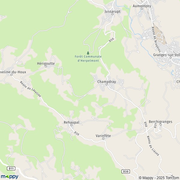 Carte Maison Blanche, 88640 Champdray