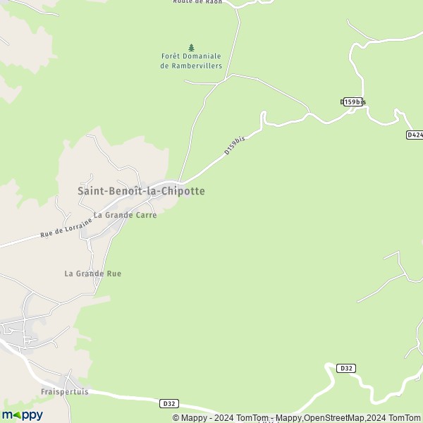La carte pour la ville de Saint-Benoît-la-Chipotte 88700