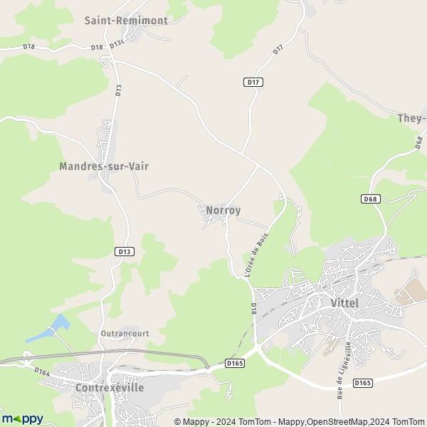 La carte pour la ville de Norroy 88800