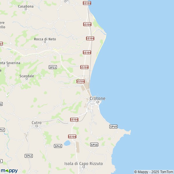 La carte pour la ville de Crotone 88900