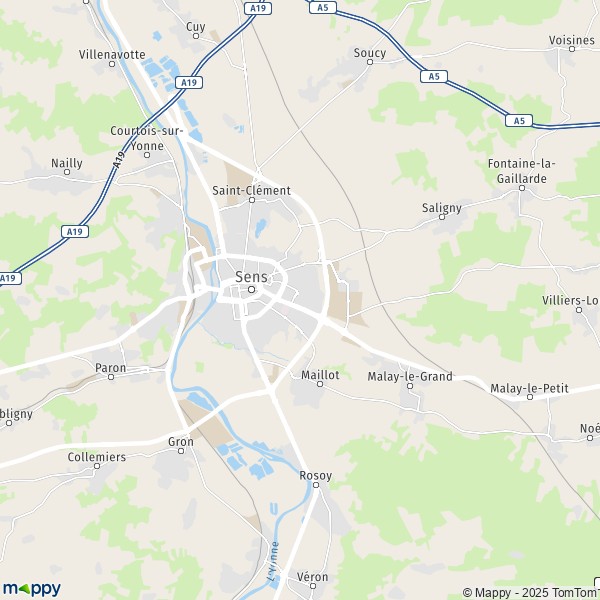 Carte Z.A. Les Pelletiers, 89100 Soucy