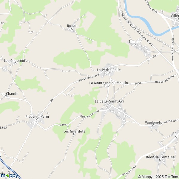 La carte pour la ville de La Celle-Saint-Cyr 89116