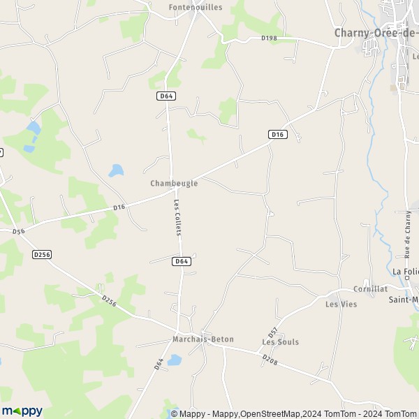 La carte pour la ville de Chambeugle, 89120 Charny-Orée-de-Puisaye