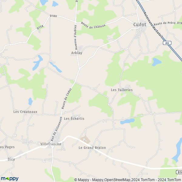 La carte pour la ville de Villefranche, 89120 Charny-Orée-de-Puisaye