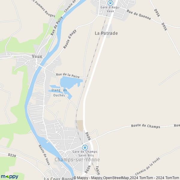 La carte pour la ville de Champs-sur-Yonne 89290