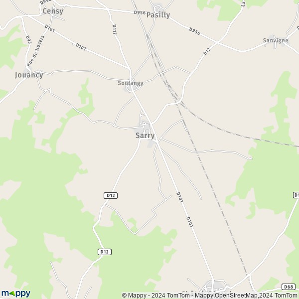 La carte pour la ville de Sarry 89310