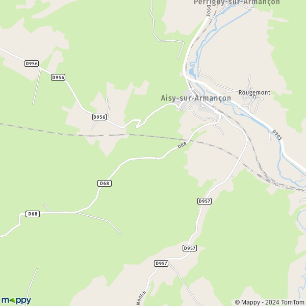 La carte pour la ville de Aisy-sur-Armançon 89390
