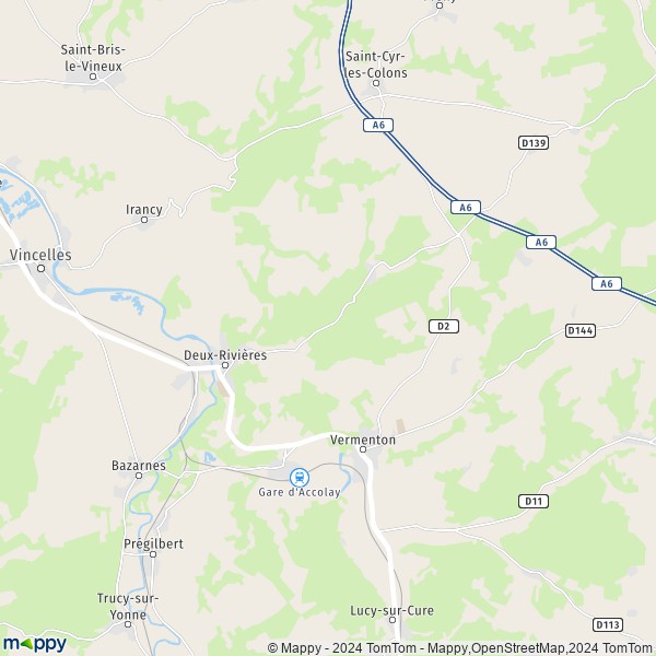 La carte pour la ville de Cravant, 89460 Deux-Rivières