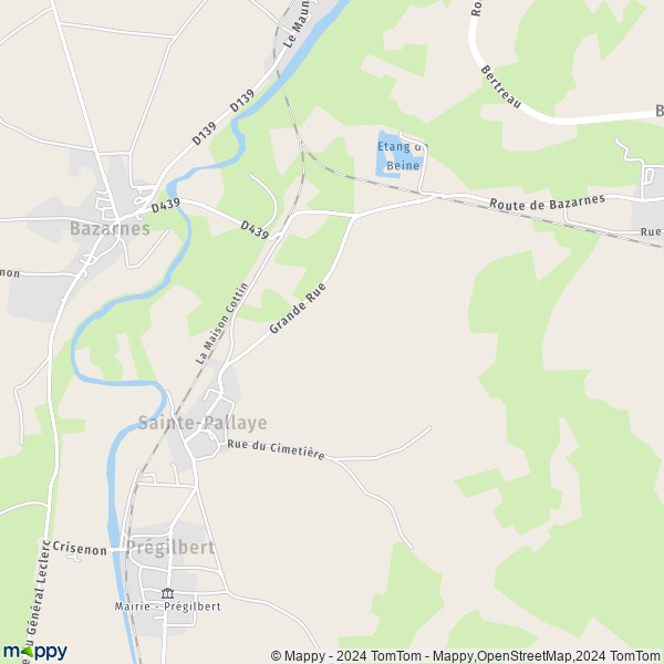 La carte pour la ville de Sainte-Pallaye 89460