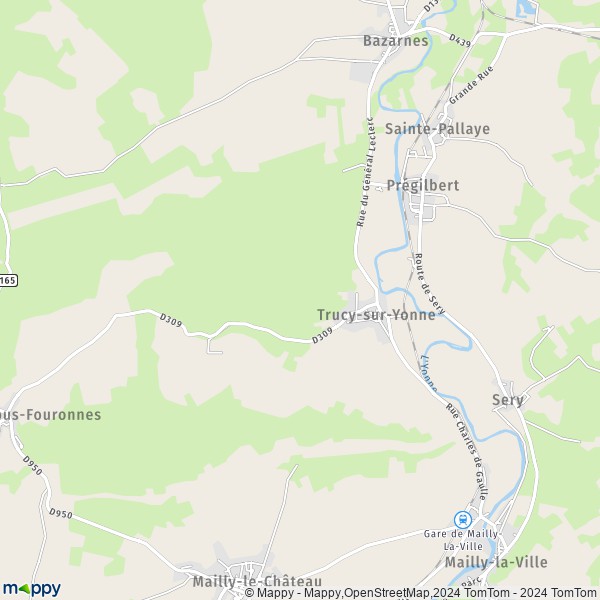 La carte pour la ville de Trucy-sur-Yonne 89460