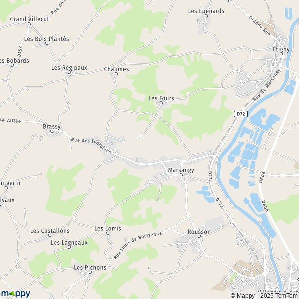 La carte pour la ville de Marsangy 89500