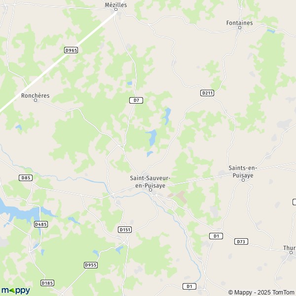 La carte pour la ville de Saint-Sauveur-en-Puisaye 89520