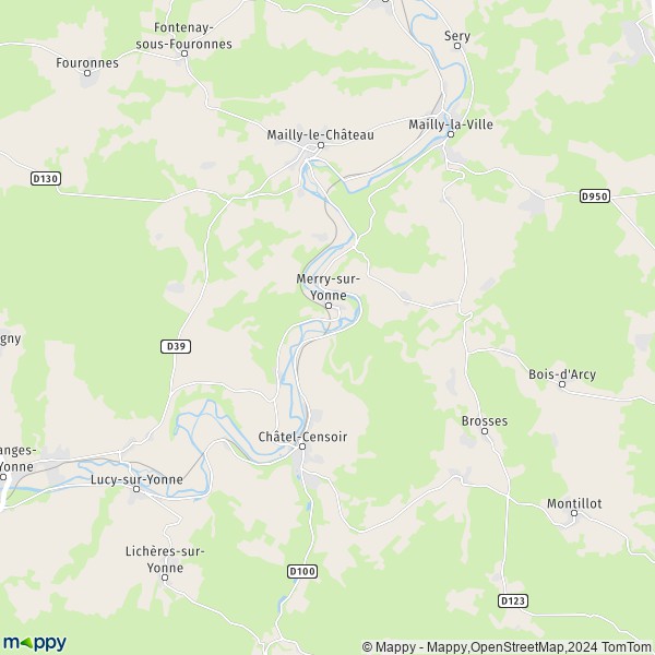 La carte pour la ville de Merry-sur-Yonne 89660