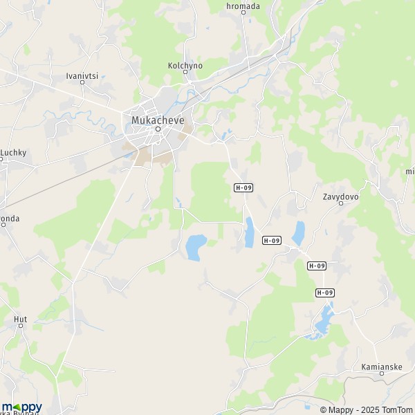 La carte pour la ville de Mukachivska miska hromada 89664