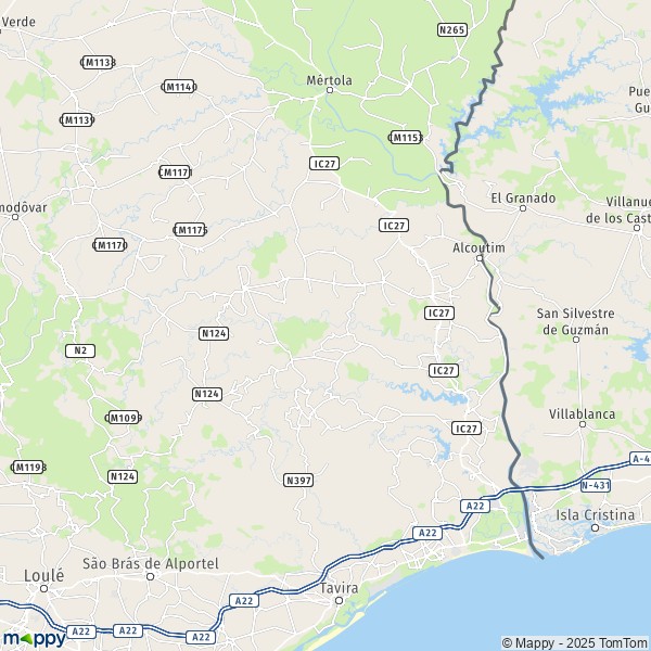 La carte pour la ville de 8970 Alcoutim