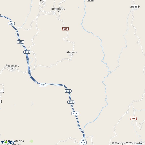 La carte pour la ville de Alimena 90020