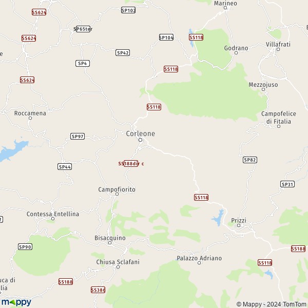 Plan Corleone : carte de Corleone (90034) et infos pratiques