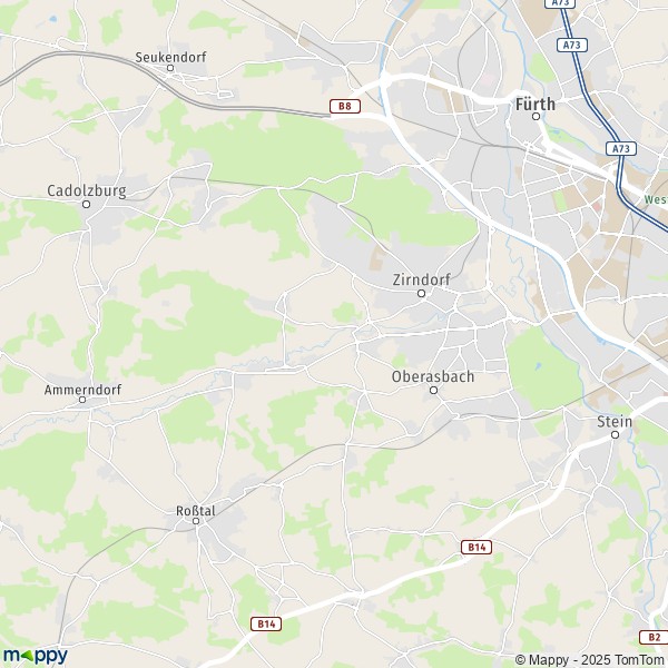 La carte pour la ville de 90513 Zirndorf