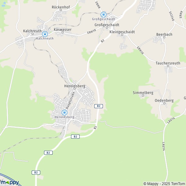 La carte pour la ville de 90562 Heroldsberg