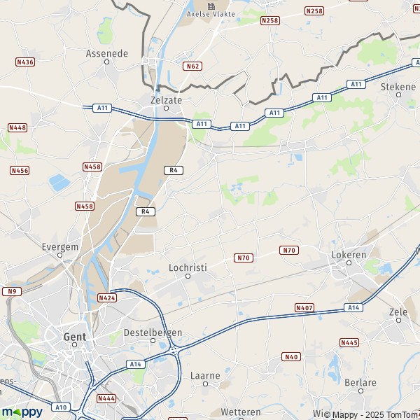 La carte pour la ville de 9060-9270 Lochristi