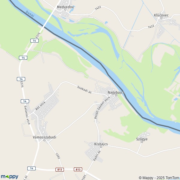 La carte pour la ville de Nagybajcs 9063