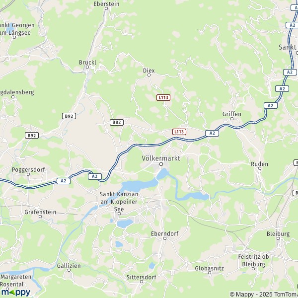 La carte pour la ville de Völkermarkt 9064-9371