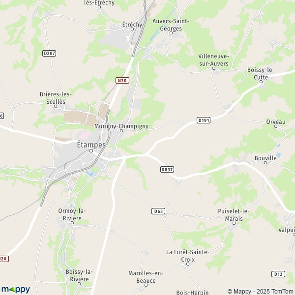 La carte pour la ville de Morigny-Champigny 91150