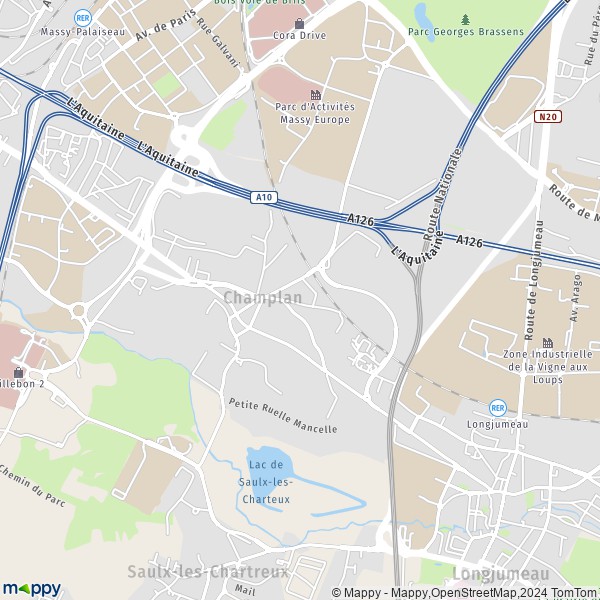 La carte pour la ville de Champlan 91160