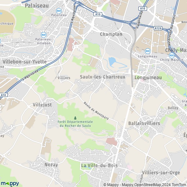 La carte pour la ville de Saulx-les-Chartreux 91160