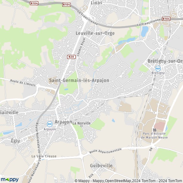 La carte pour la ville de Saint-Germain-lès-Arpajon 91180