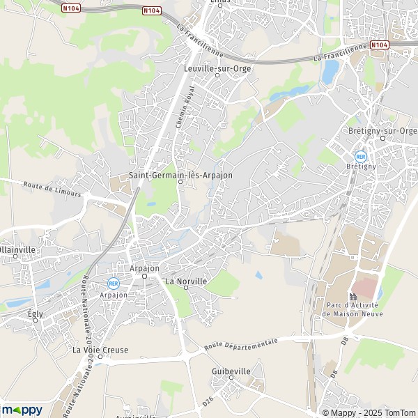 La carte pour la ville de Saint-Germain-lès-Arpajon 91180