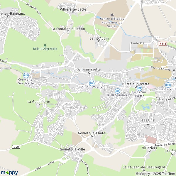 La carte pour la ville de Gif-sur-Yvette 91190