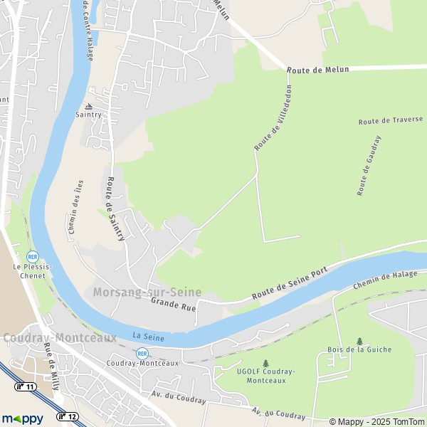 La carte pour la ville de Morsang-sur-Seine 91250