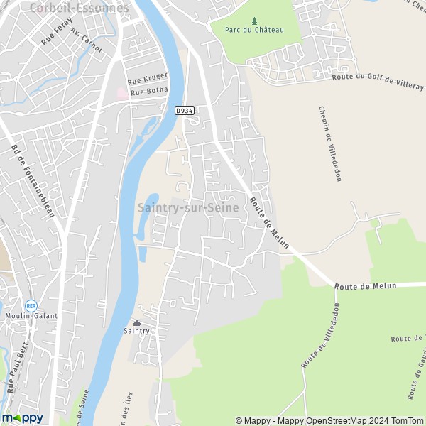 La carte pour la ville de Saintry-sur-Seine 91250